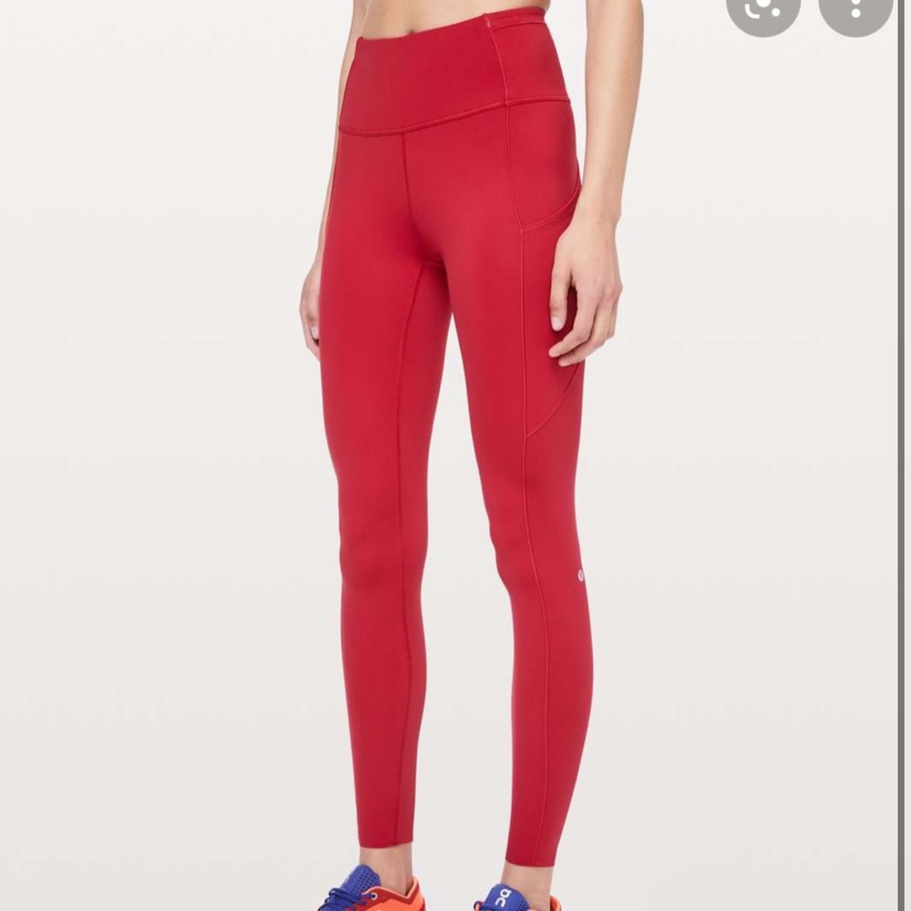 Lululemon Red Fast and Free Leggings 28”